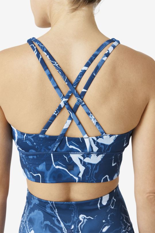 navy marble fila uplift cross back top podprsenka 0668L1791 námořnický mramor FILA