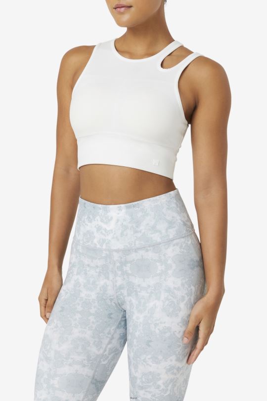 pozvednutí plátek crop podprsenka top bílá fila 0668L1823 bílý FILA
