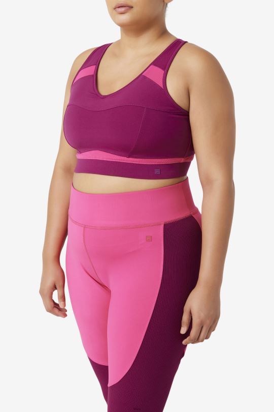 purpurová fialová/světle růžová sportovní podprsenka fila uplift racerback 0668L1833 purpurová fialová/světle růžová FILA