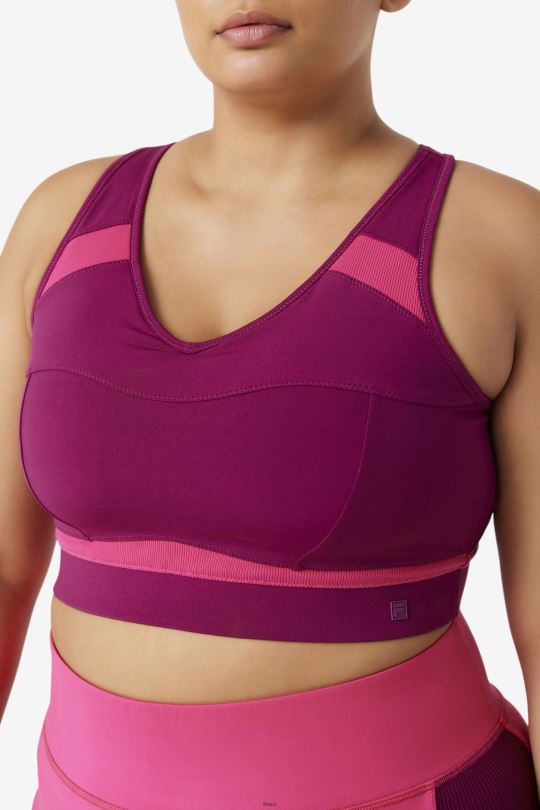 purpurová fialová/světle růžová sportovní podprsenka fila uplift racerback 0668L1833 purpurová fialová/světle růžová FILA