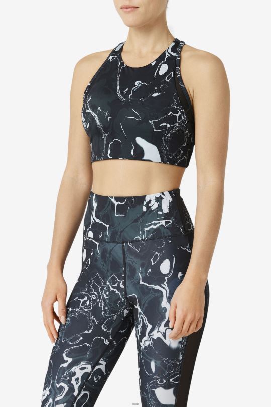 sportovní podprsenka fila uplift t-back black marble 0668L1795 černý mramor FILA