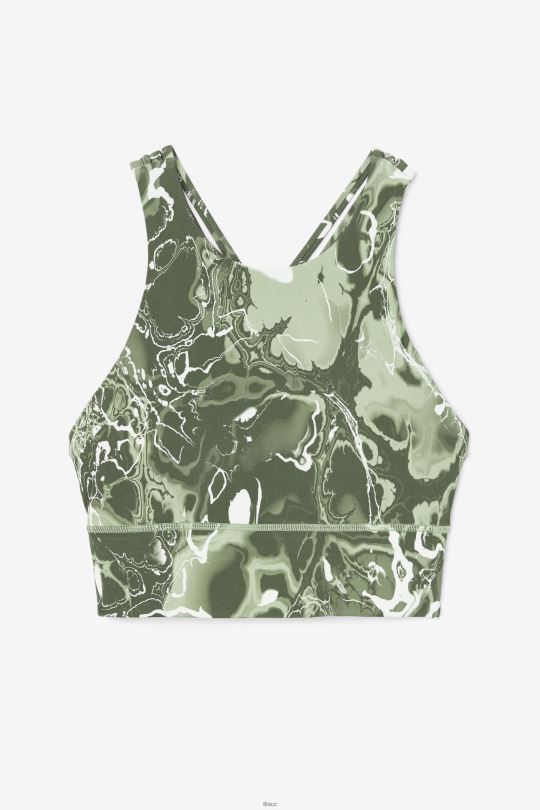 sportovní podprsenka s vysokým výstřihem fila basil marble 0668L1808 bazalkový mramor FILA