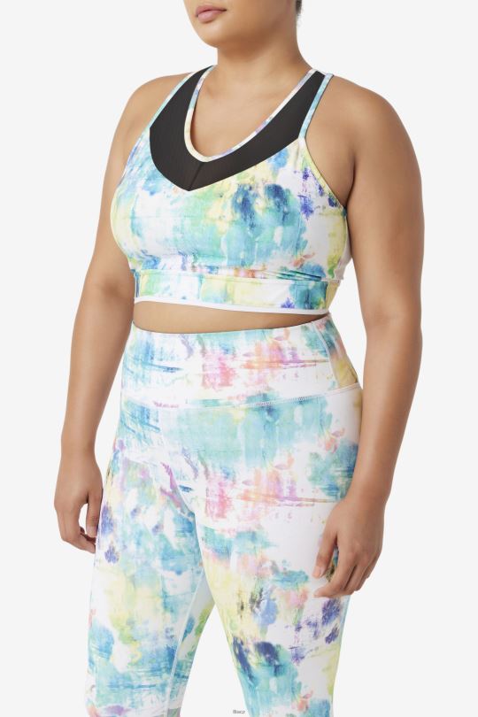 tie dye/black/white uplift racerback podprsenka top fila 0668L1848 barva na kravatu/černá/bílá FILA