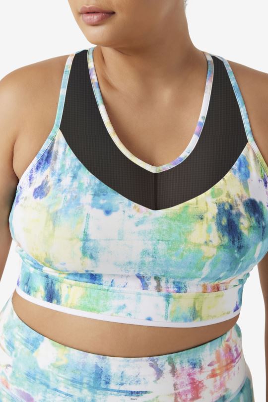 tie dye/black/white uplift racerback podprsenka top fila 0668L1848 barva na kravatu/černá/bílá FILA