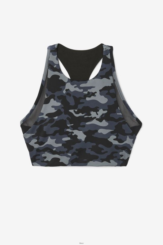 tmavá camo/black fila uplift sportovní podprsenka se zády 0668L1797 tmavé camo/černé FILA