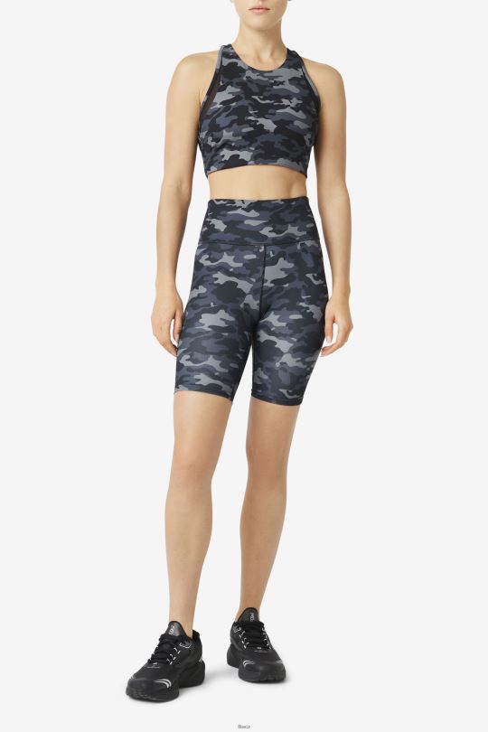 tmavá camo/black fila uplift sportovní podprsenka se zády 0668L1797 tmavé camo/černé FILA