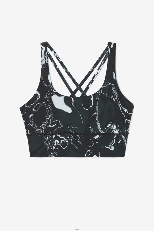 uplift cross back bra top black marble fila 0668L1787 černý mramor FILA