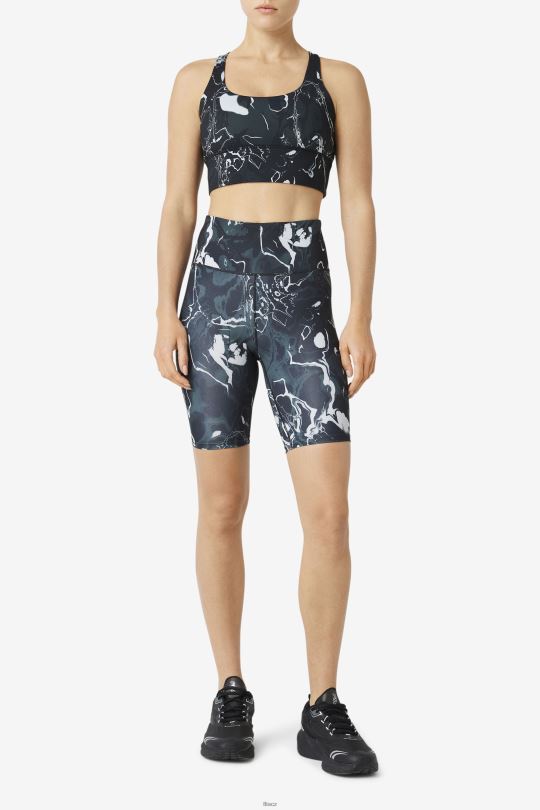 uplift cross back bra top black marble fila 0668L1787 černý mramor FILA
