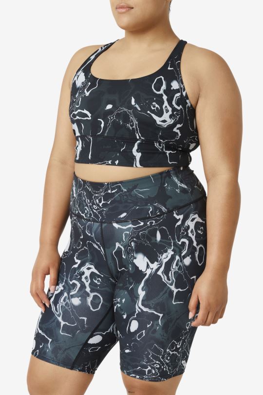 uplift cross back bra top fila black marble 0668L1832 černý mramor FILA
