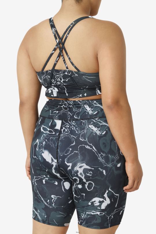 uplift cross back bra top fila black marble 0668L1832 černý mramor FILA