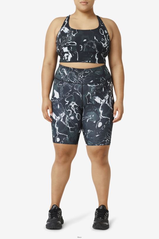 uplift cross back bra top fila black marble 0668L1832 černý mramor FILA