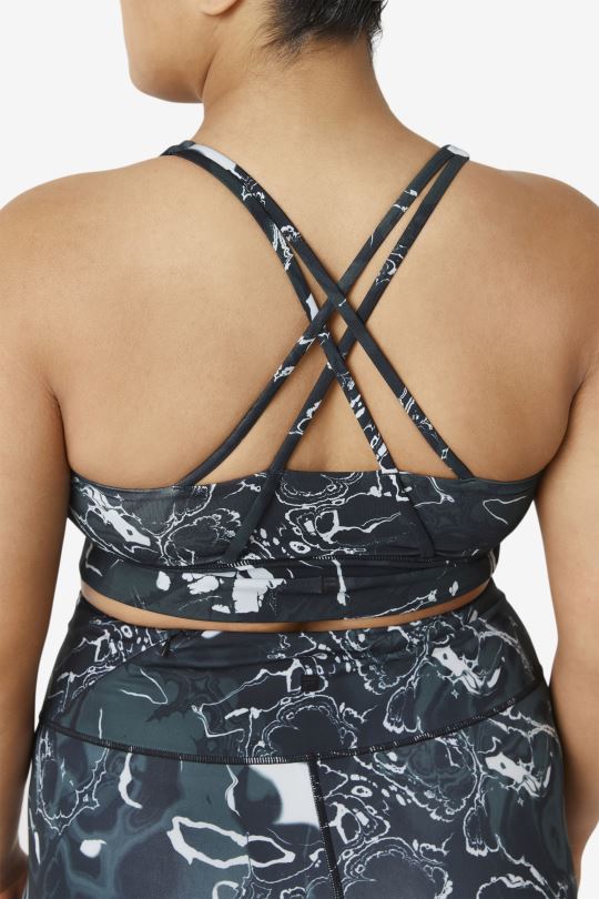 uplift cross back bra top fila black marble 0668L1832 černý mramor FILA