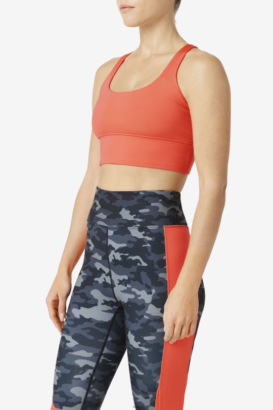 uplift cross back bra top fila hot coral 0668L1790 horký korál FILA