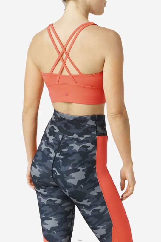 uplift cross back bra top fila hot coral 0668L1790 horký korál FILA