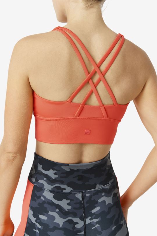 uplift cross back bra top fila hot coral 0668L1790 horký korál FILA