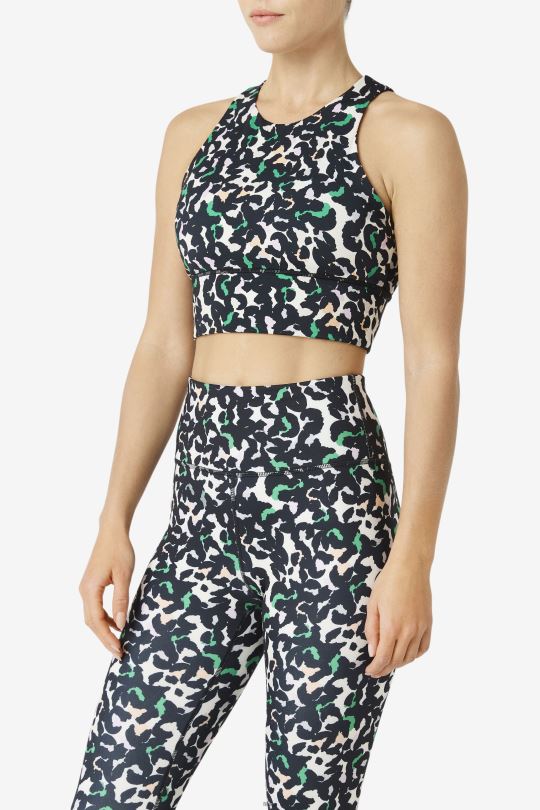 uplift high neck sports podprsenka fila black animal 0668L1814 černé zvíře FILA