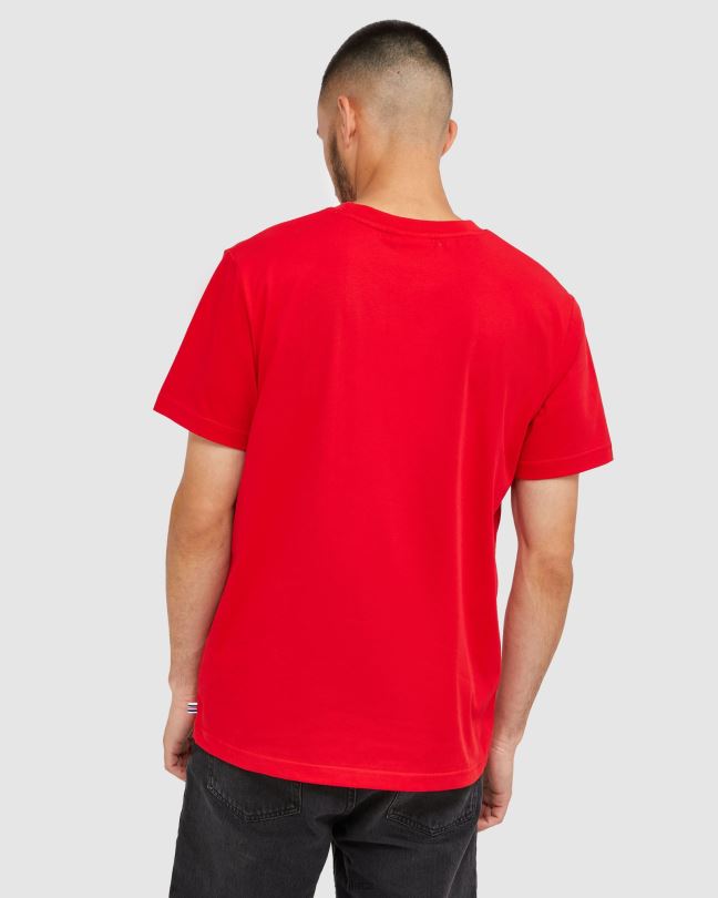 Klasické unisex tričko fila červené 0668L2440 Červené FILA