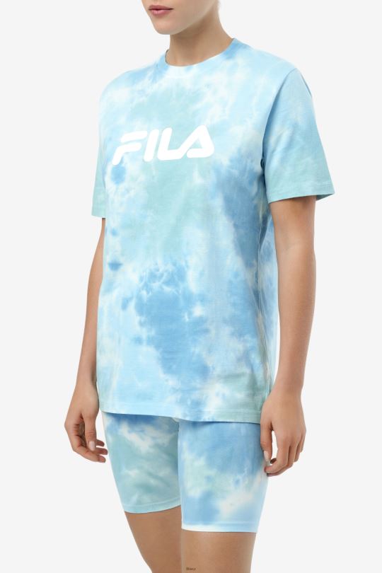 alivia tie dye tee white/splish/all/latigo bay fila 0668L1403 bílá/plish/all/latigo bay FILA