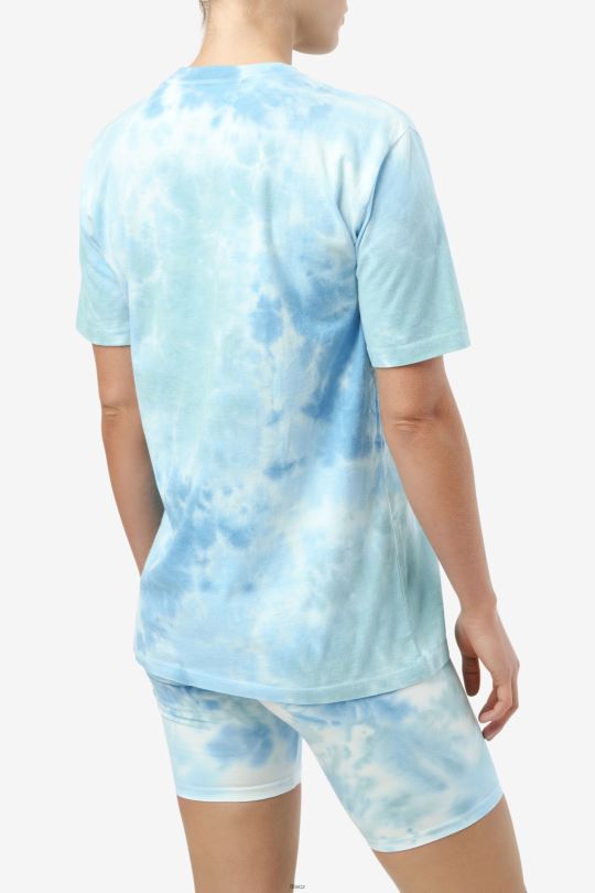 alivia tie dye tee white/splish/all/latigo bay fila 0668L1403 bílá/plish/all/latigo bay FILA