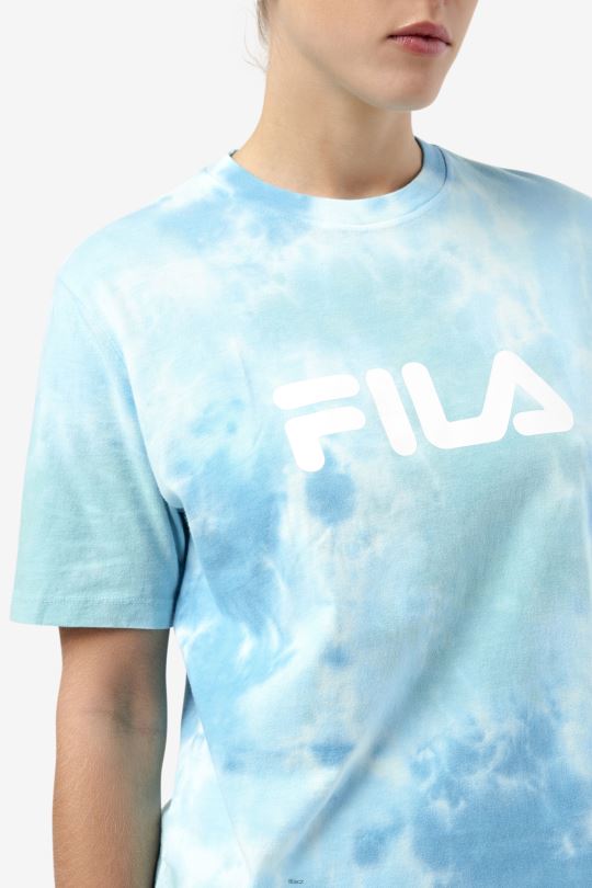 alivia tie dye tee white/splish/all/latigo bay fila 0668L1403 bílá/plish/all/latigo bay FILA