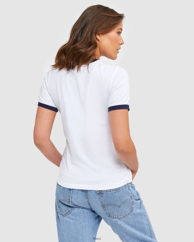 bílé dámské tričko fila klasické ringer 0668L2901 bílý FILA
