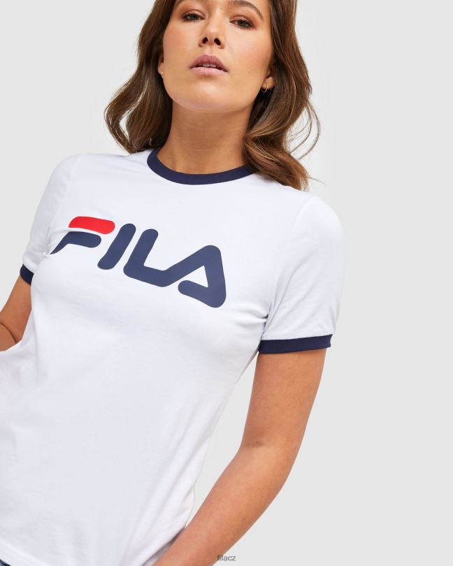 bílé dámské tričko fila klasické ringer 0668L2901 bílý FILA