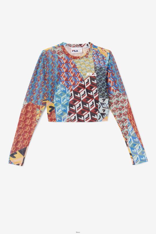 birdy top s dlouhým rukávem ocean/yellow/whitee fila 0668L1379 oceán/žlutá/bílá FILA
