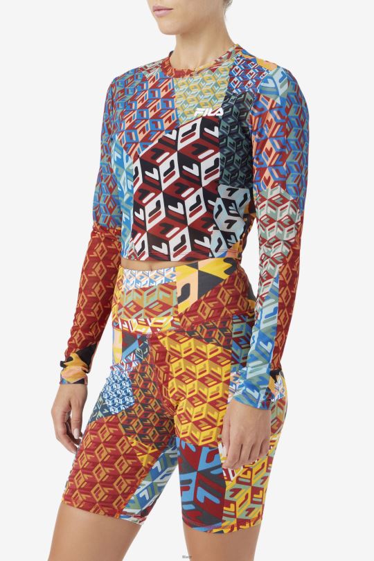 birdy top s dlouhým rukávem ocean/yellow/whitee fila 0668L1379 oceán/žlutá/bílá FILA