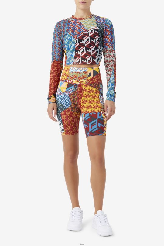 birdy top s dlouhým rukávem ocean/yellow/whitee fila 0668L1379 oceán/žlutá/bílá FILA