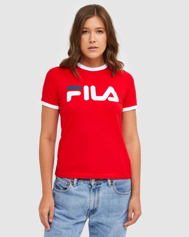 Červené dámské tričko s kroužkem fila classic 0668L2895 Červené FILA