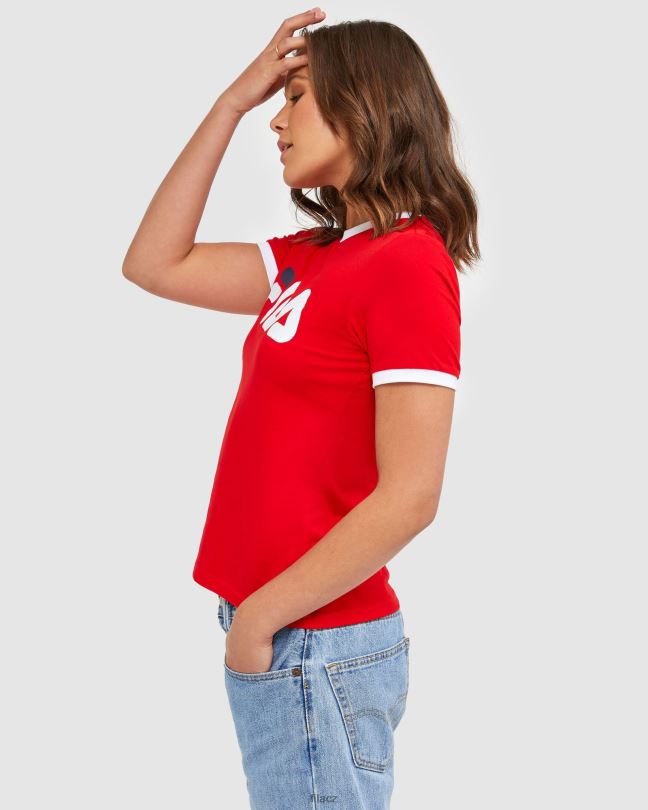 Červené dámské tričko s kroužkem fila classic 0668L2895 Červené FILA