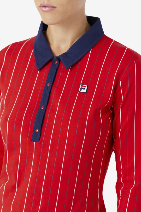 červená jada polo fila s dlouhým rukávem 0668L1386 Červené FILA