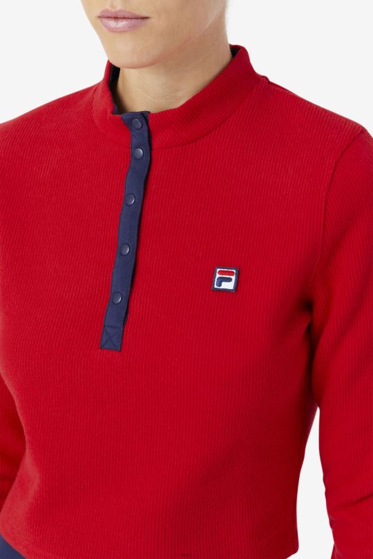 fila červený josie top na zip 0668L1390 Červené FILA