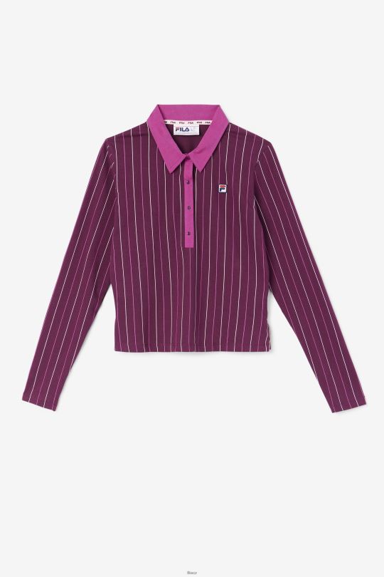 fila jada polo s dlouhým rukávem hroznové víno/červená/potpourri 0668L1387 hroznové víno/rouge/potpourri FILA