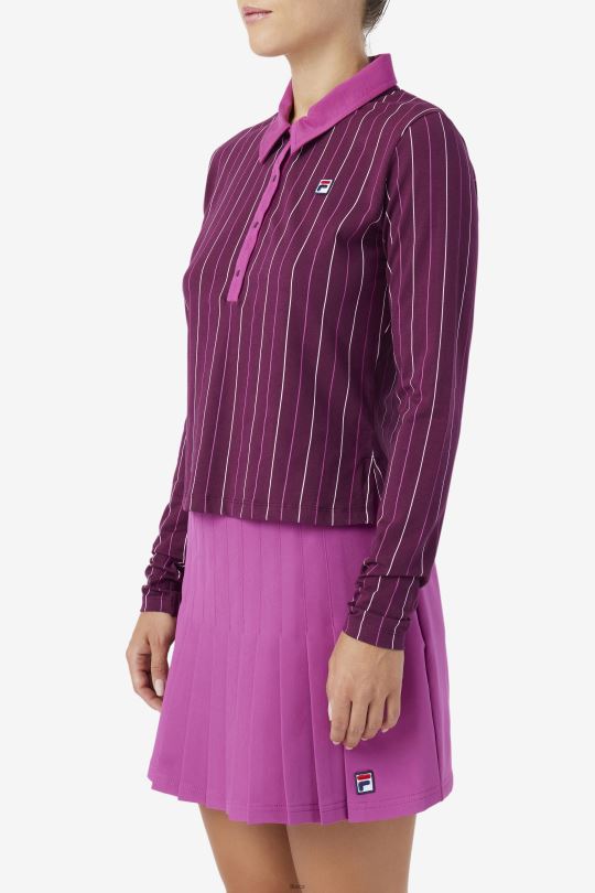 fila jada polo s dlouhým rukávem hroznové víno/červená/potpourri 0668L1387 hroznové víno/rouge/potpourri FILA
