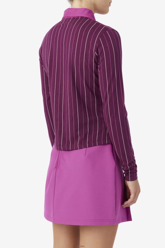 fila jada polo s dlouhým rukávem hroznové víno/červená/potpourri 0668L1387 hroznové víno/rouge/potpourri FILA