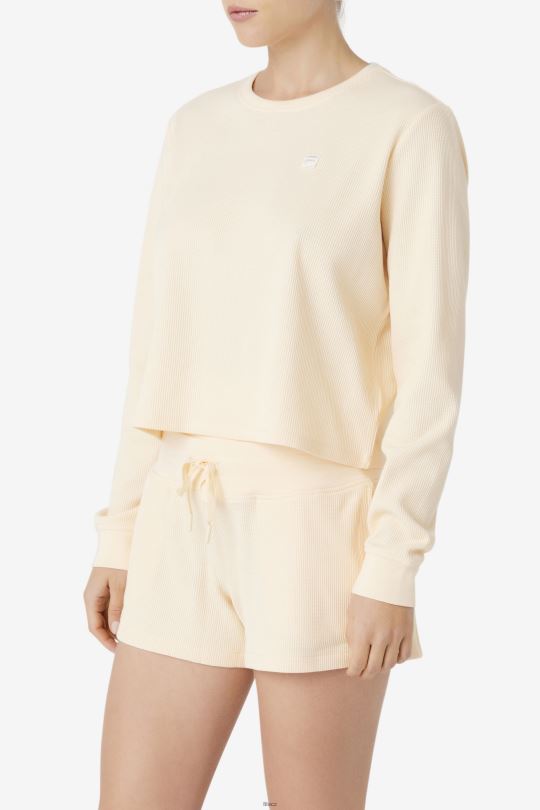 fila lina košile s dlouhým rukávem něžná broskev 0668L1417 jemná broskev FILA