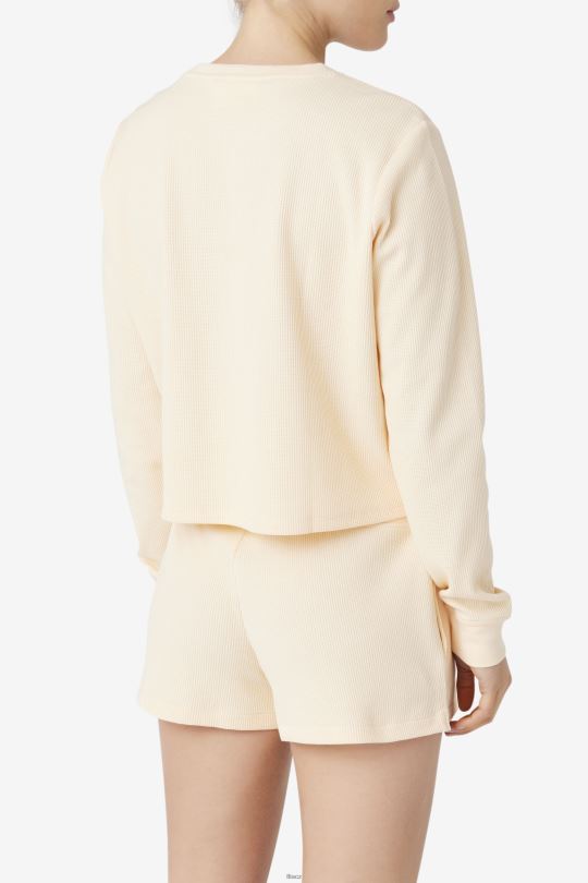 fila lina košile s dlouhým rukávem něžná broskev 0668L1417 jemná broskev FILA
