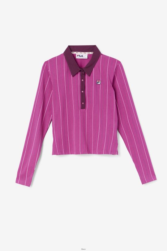 fila rouge/potpourri/hroznové víno jada polo s dlouhým rukávem 0668L1384 rouge/potpourri/hroznové víno FILA