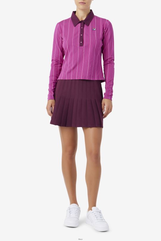 fila rouge/potpourri/hroznové víno jada polo s dlouhým rukávem 0668L1384 rouge/potpourri/hroznové víno FILA