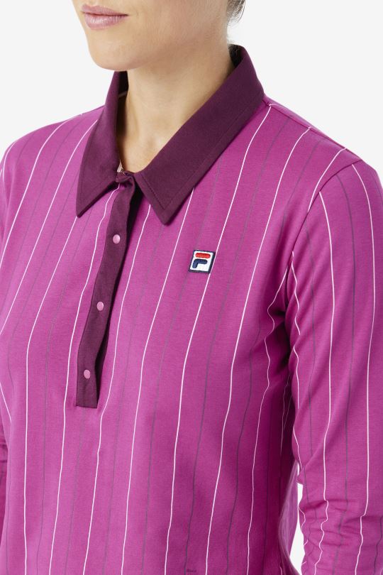 fila rouge/potpourri/hroznové víno jada polo s dlouhým rukávem 0668L1384 rouge/potpourri/hroznové víno FILA