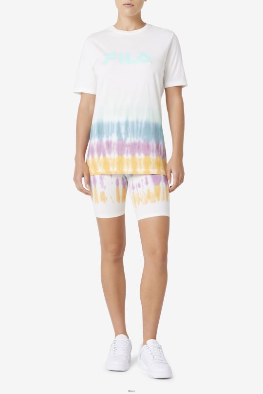 fila white tie dye alivia tie dye tee 0668L1402 bílá barva na kravaty FILA