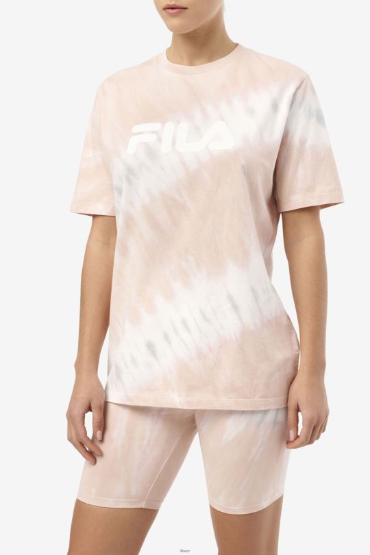gardénie/bílá/belgický blok alivia tie dye tee fila 0668L1404 gardénie/bílý/belgický blok FILA