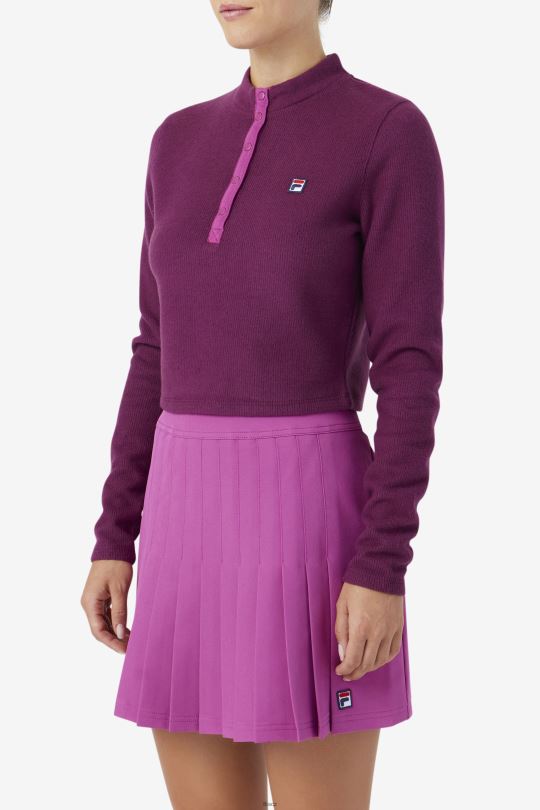 josie half zip top hroznové víno/rouge fila 0668L1391 hroznové víno/červená FILA
