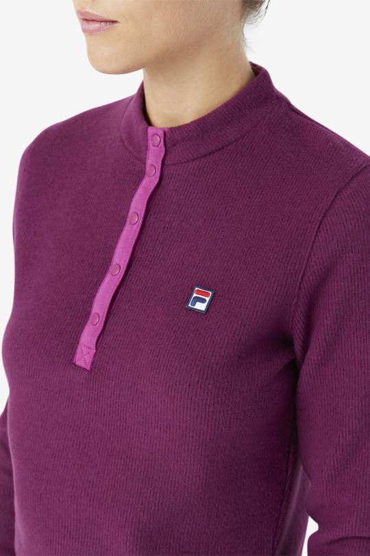 josie half zip top hroznové víno/rouge fila 0668L1391 hroznové víno/červená FILA