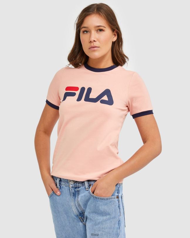 klasické dámské ringer tee fila mellow rose 0668L2894 jemná růže FILA