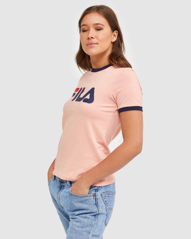 klasické dámské ringer tee fila mellow rose 0668L2894 jemná růže FILA
