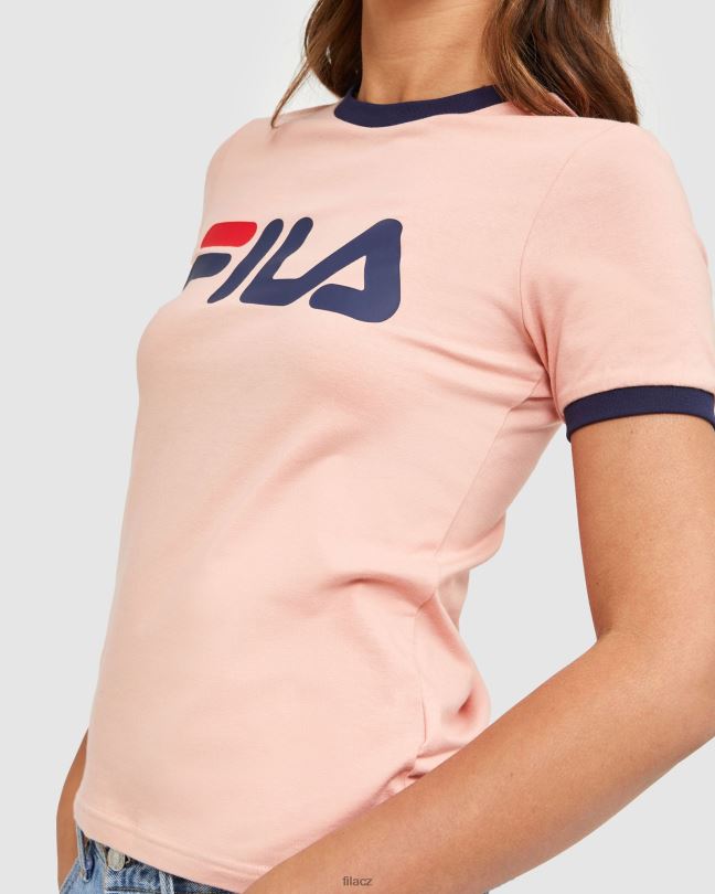 klasické dámské ringer tee fila mellow rose 0668L2894 jemná růže FILA