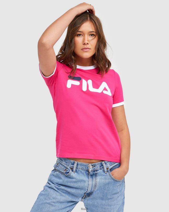 klasické dámské ringer triko z červené řepy fila 0668L2897 červená řepa FILA