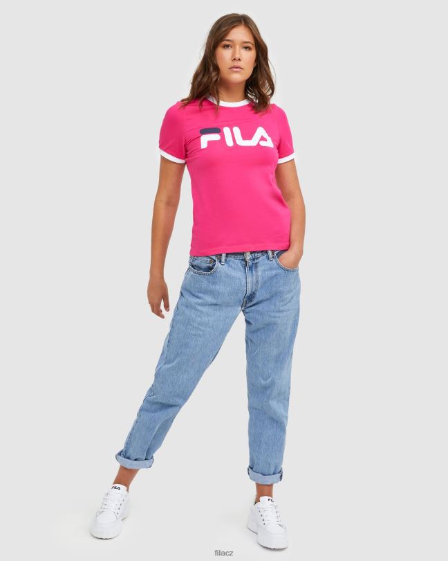 klasické dámské ringer triko z červené řepy fila 0668L2897 červená řepa FILA